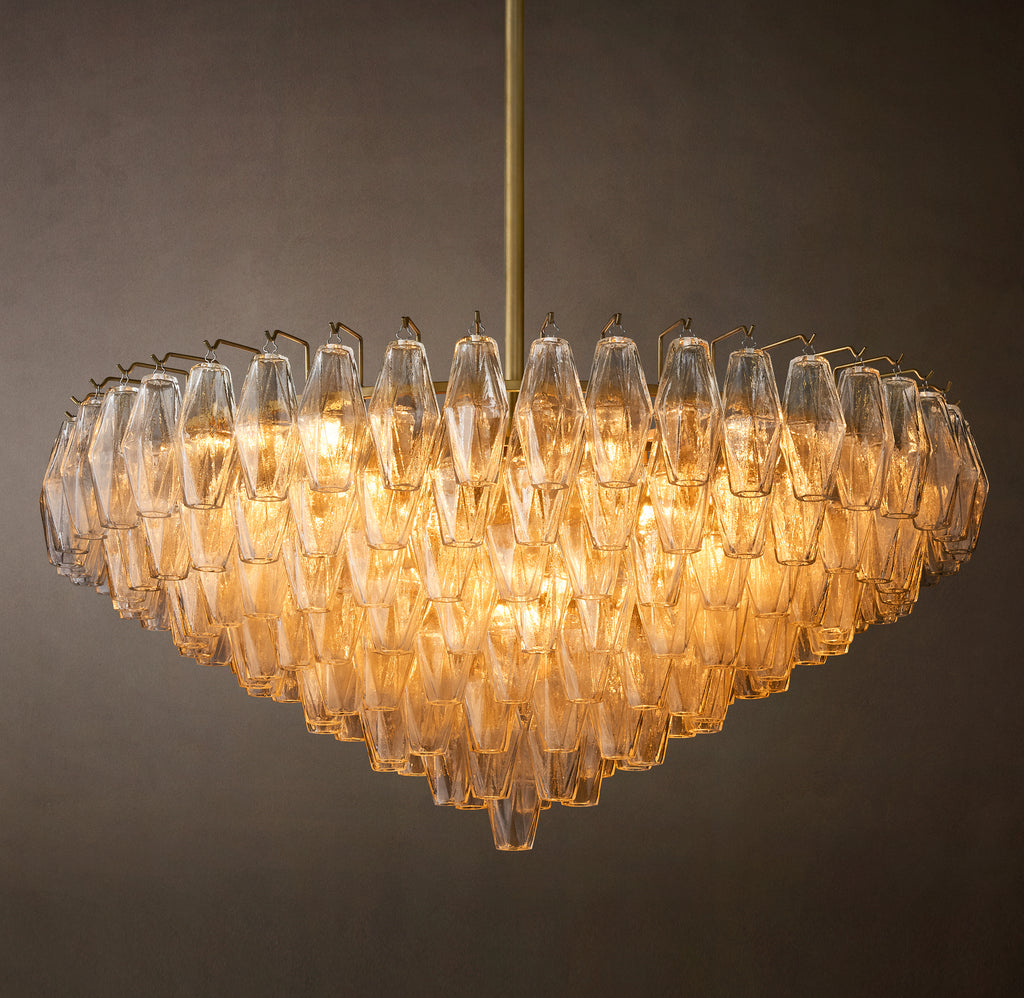 Artisan Chiara Clear Glass Tiered Round Chandelier – 37"