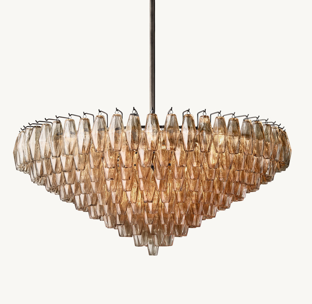Artisan Chiara Smoke Glass Tiered Round Chandelier