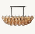 Artisan Chiara Smoke Glass Tiered Rectangular Chandelier