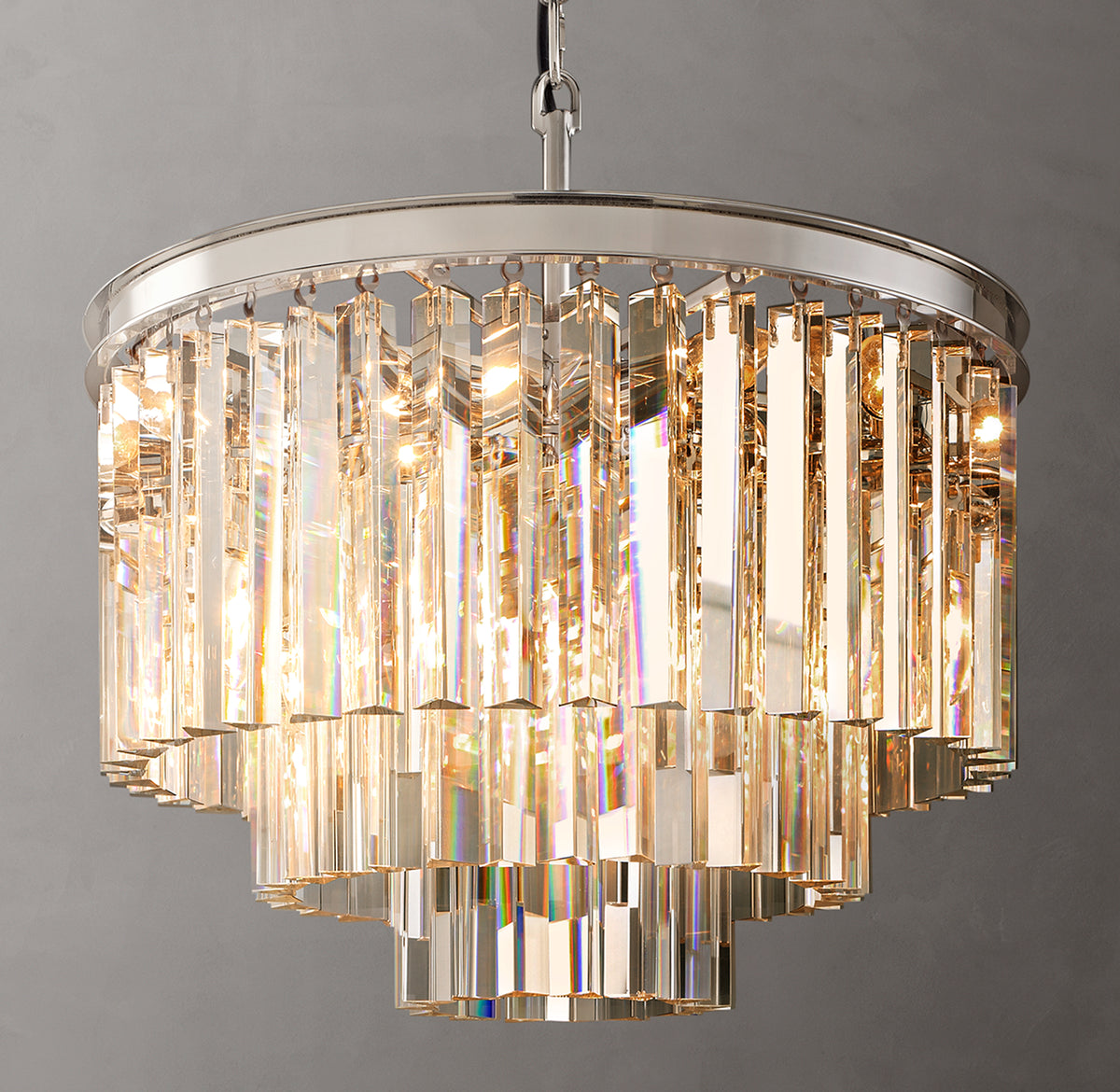 Artisan 1920s Odeon Round Chandelier, alternate view