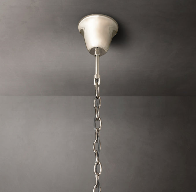 Artisan 1920s Odeon Round Chandelier – 44" Polished Nickel