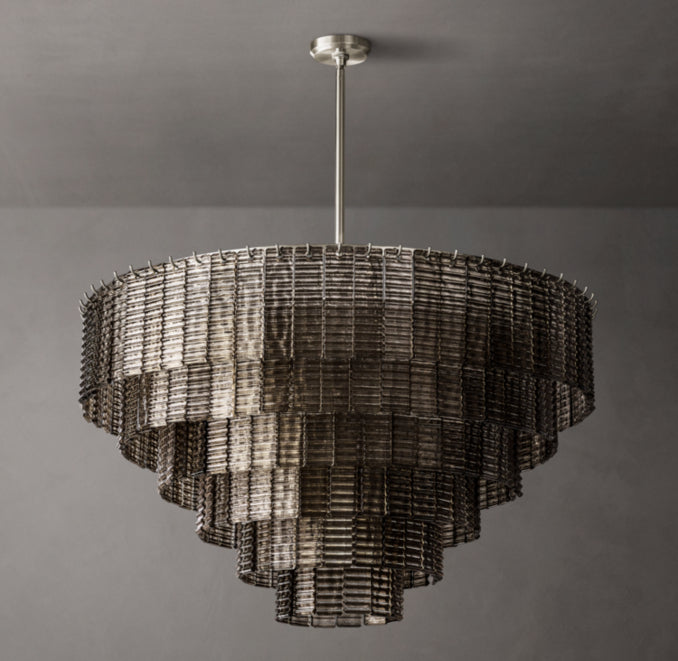 Heritage Sirene Smoke Glass Round Chandelier, alternate view