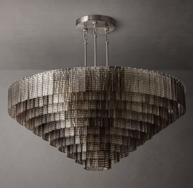 Heritage Sirene Smoke Glass Round Chandelier, alternate view