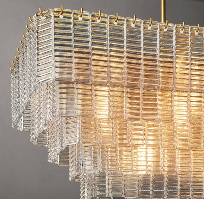 Heritage Sirene Clear Glass Rectangular Chandelier