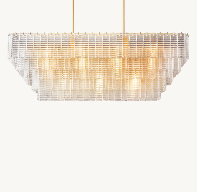 Heritage Sirene Clear Glass Rectangular Chandelier
