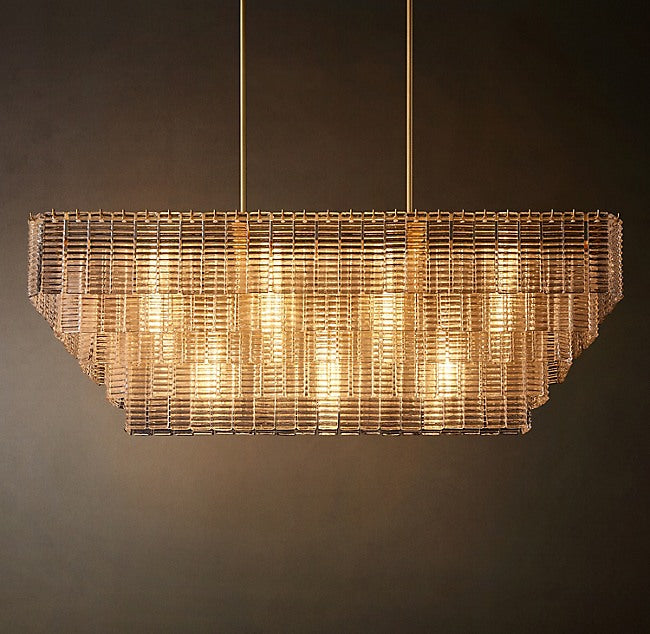 Sirene Clear Glass Rectangular Chandelier