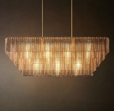 Heritage Sirene Clear Glass Rectangular Chandelier