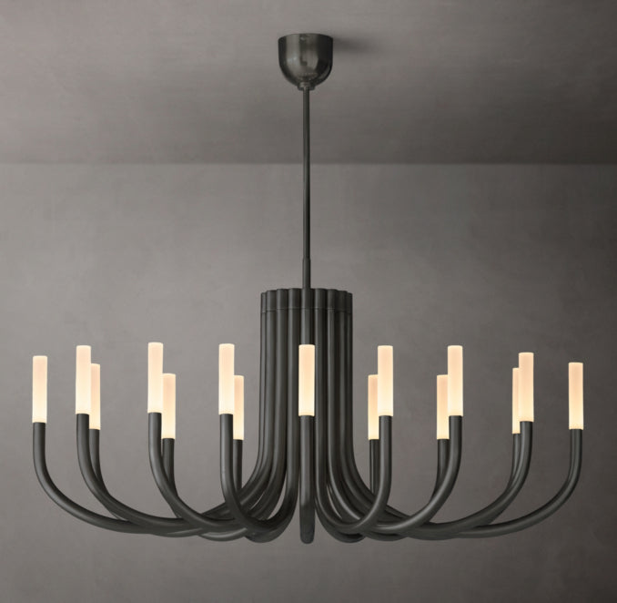Sculptural Rousseau Oval Chandelier
