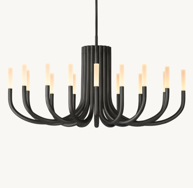 Sculptural Rousseau Oval Chandelier, alternate view