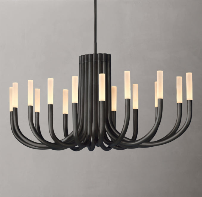 Sculptural Rousseau Oval Chandelier
