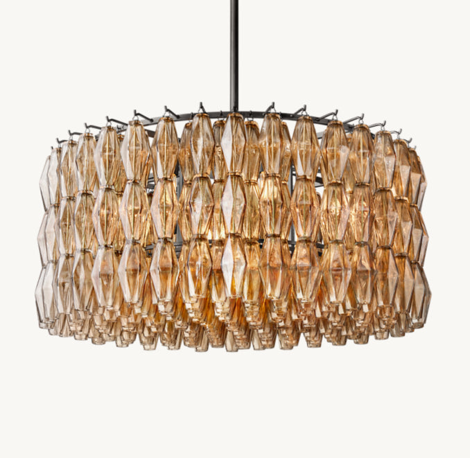 Artisan Chiara Smoke Glass Round Chandelier, alternate view
