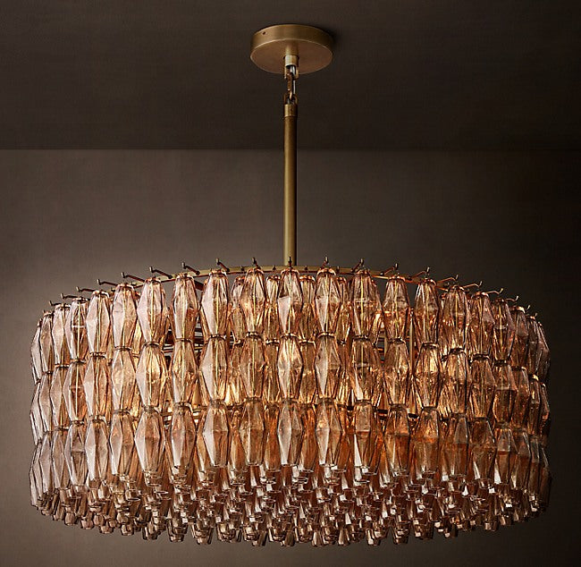 Chiara Smoke Glass Round Chandelier
