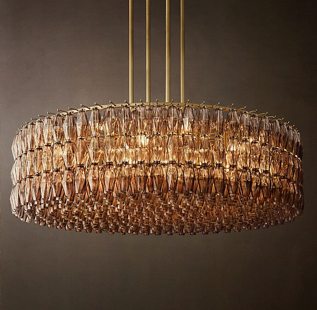 Chiara Smoke Glass Round Chandelier