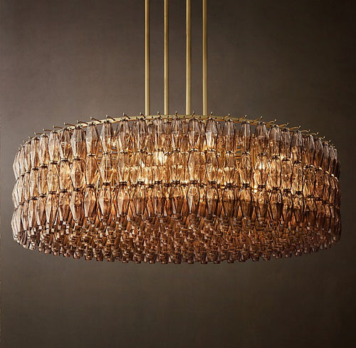 Chiara Smoke Glass Round Chandelier