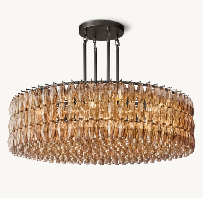 Artisan Chiara Smoke Glass Round Chandelier, alternate view