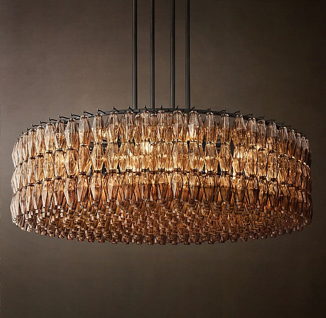 Chiara Smoke Glass Round Chandelier