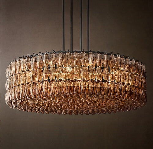 Chiara Smoke Glass Round Chandelier