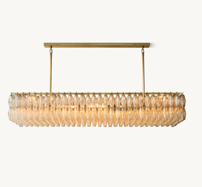 Artisan Chiara Clear Glass Rectangular Chandelier