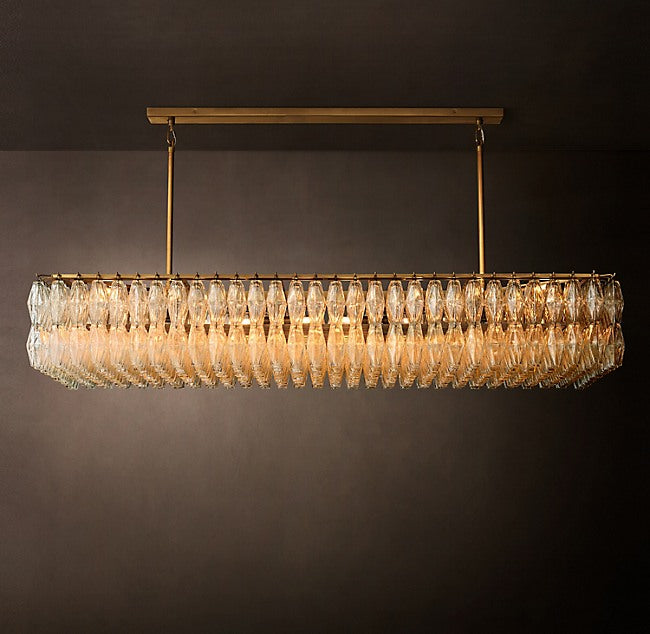 Chiara Clear Glass Rectangular Chandelier