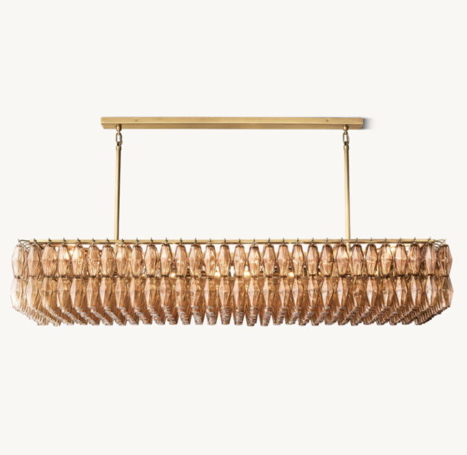 Artisan Chiara Smoke Glass Rectangular Chandelier