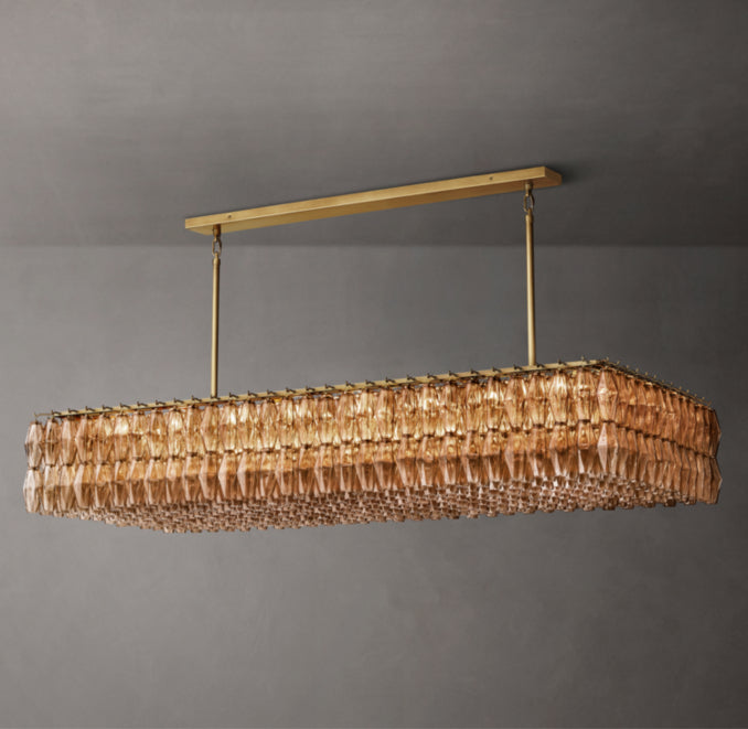 Artisan Chiara Smoke Glass Rectangular Chandelier