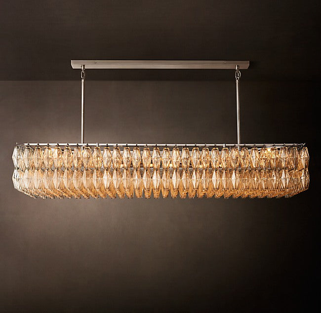 Chiara Clear Glass Rectangular Chandelier