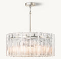 Signature Lattice Clear Glass Round Chandelier