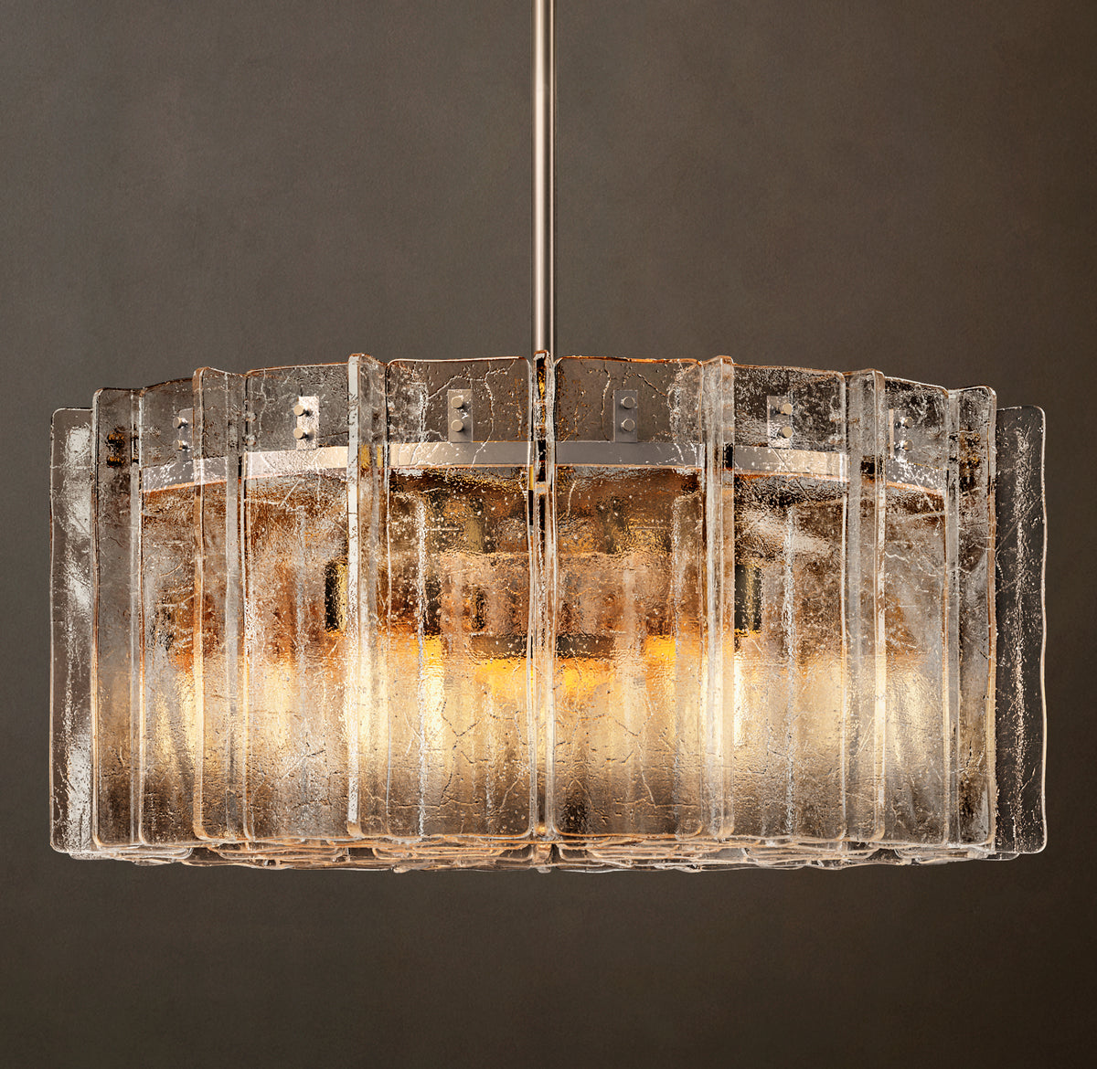 Signature Lattice Clear Glass Round Chandelier, alternate view