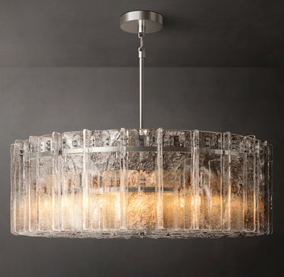 Signature Lattice Clear Glass Round Chandelier – 48"