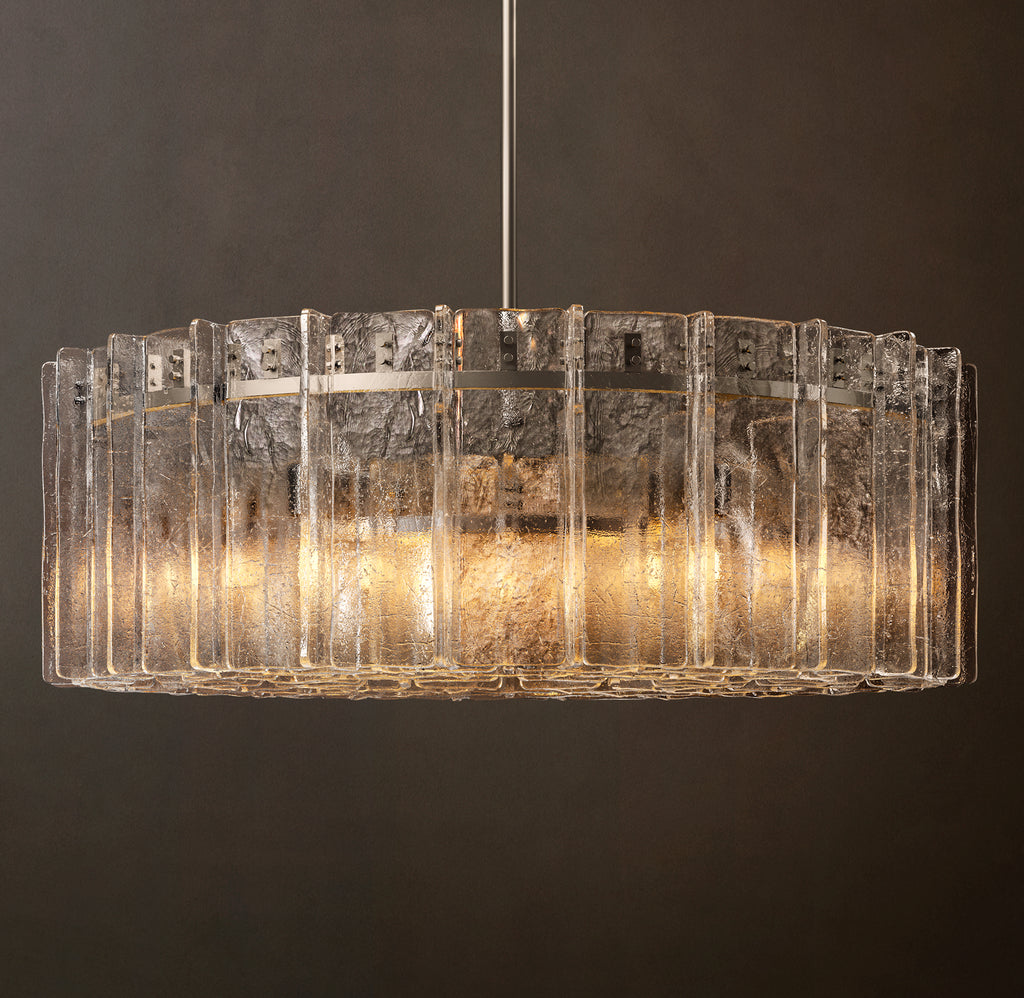 Signature Lattice Clear Glass Round Chandelier – 48"