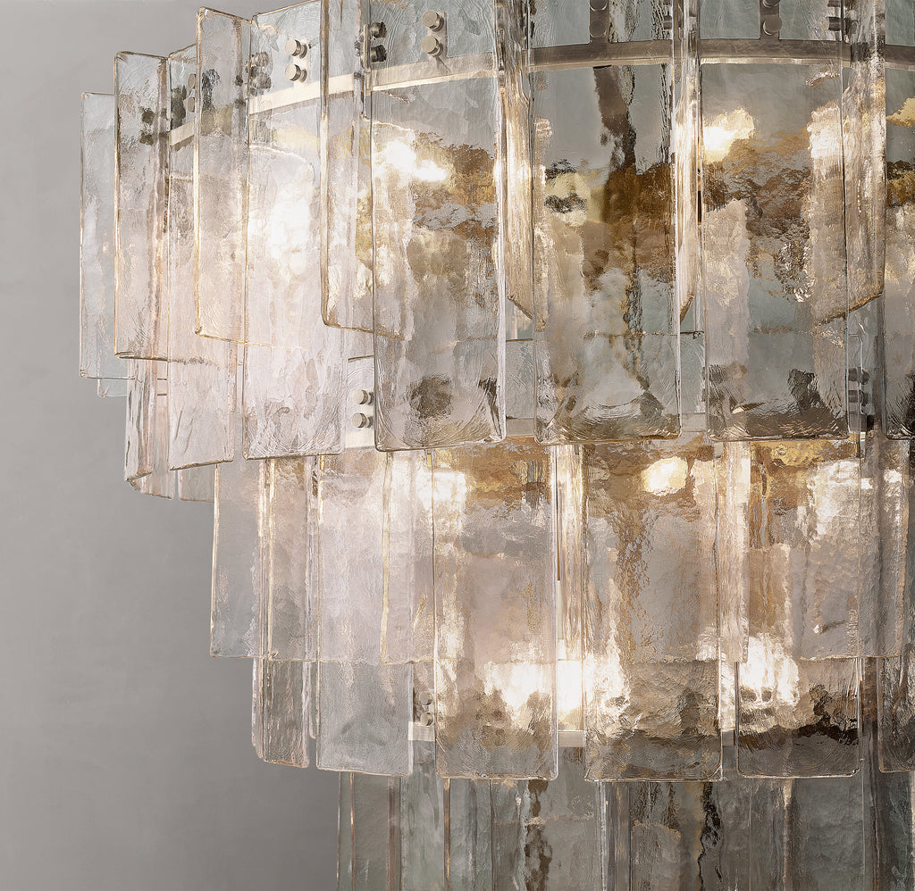 Signature Lattice Clear Glass Tiered Round Chandelier – 47"