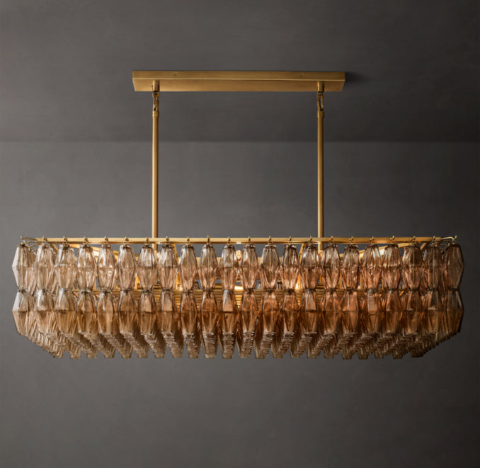 Artisan Chiara Smoke Glass Rectangular Chandelier