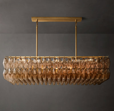 Artisan Chiara Smoke Glass Rectangular Chandelier