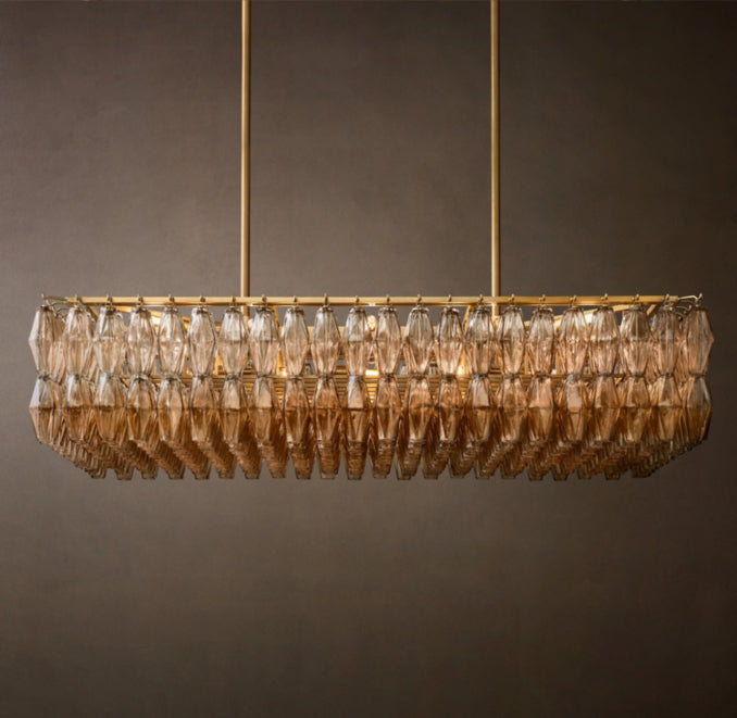 Artisan Chiara Smoke Glass Rectangular Chandelier