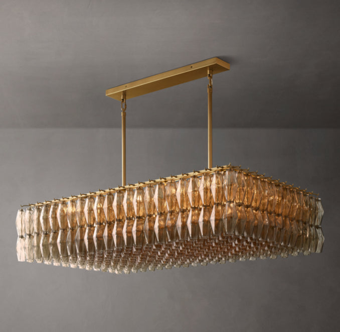 Artisan Chiara Smoke Glass Rectangular Chandelier