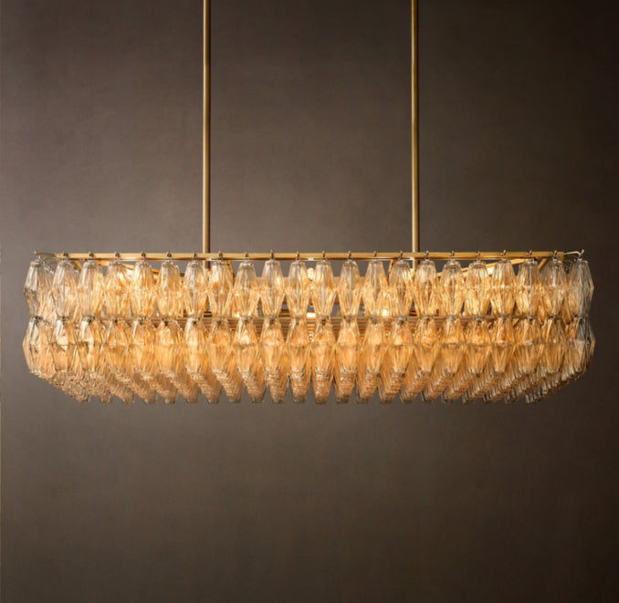 Artisan Chiara Clear Glass Rectangular Chandelier – 54"