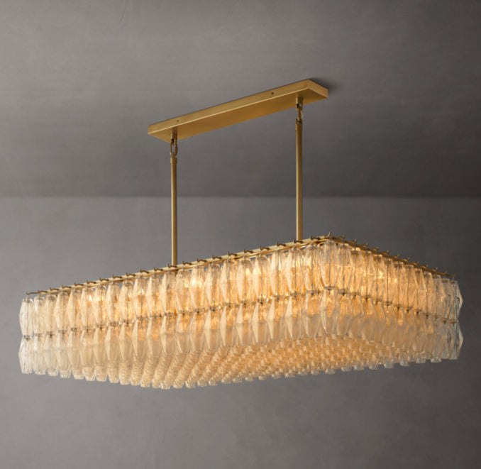 Artisan Chiara Clear Glass Rectangular Chandelier – 54"