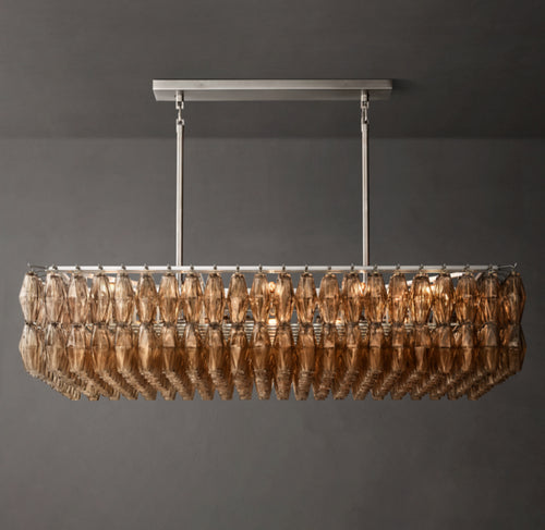 Artisan Chiara Smoke Glass Rectangular Chandelier