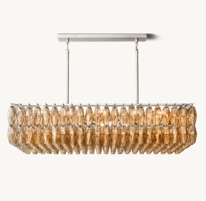 Artisan Chiara Smoke Glass Rectangular Chandelier