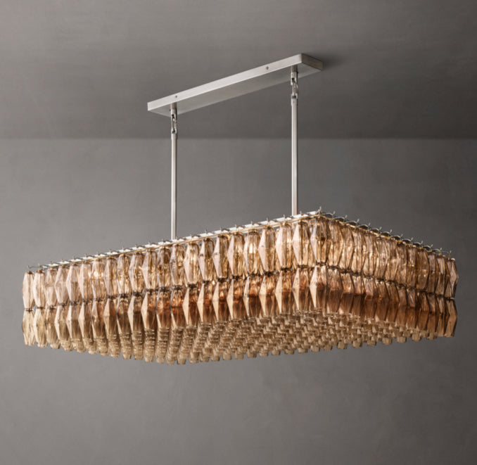Artisan Chiara Smoke Glass Rectangular Chandelier