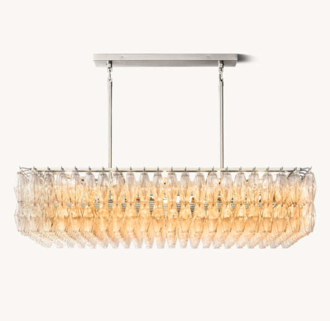 Artisan Chiara Clear Glass Rectangular Chandelier