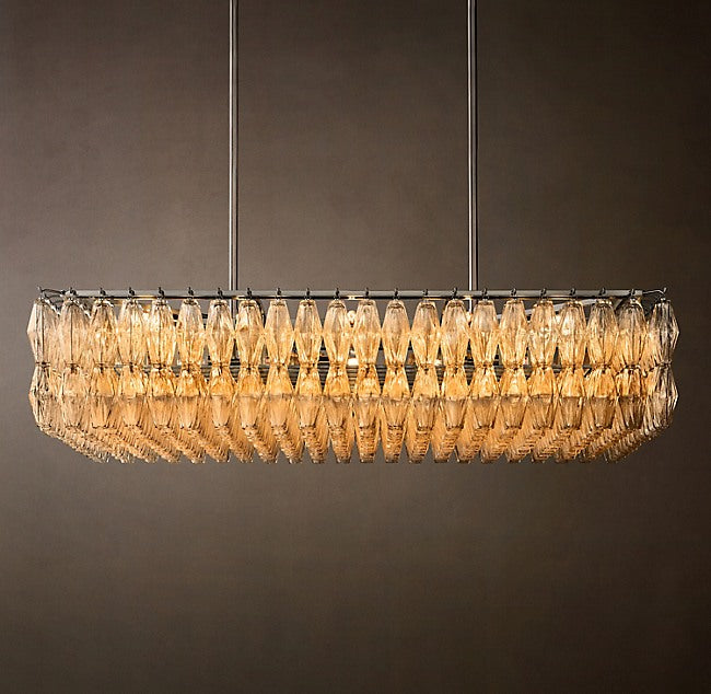 Chiara Clear Glass Rectangular Chandelier