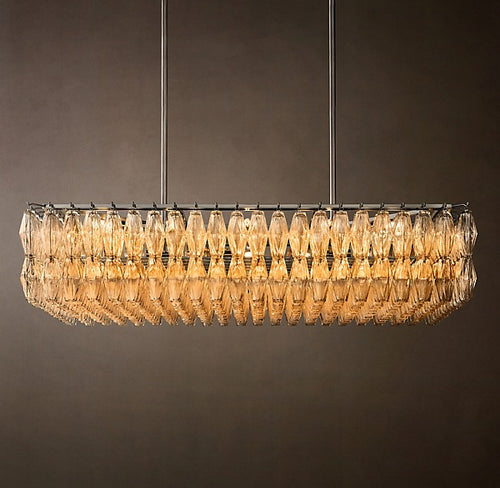 Chiara Clear Glass Rectangular Chandelier