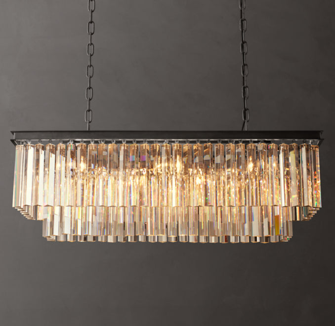 Artisan 1920s Odeon Rectangular Chandelier