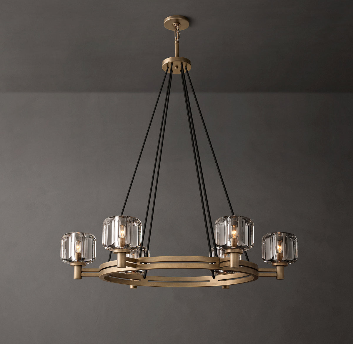 Sculptural Demaret Round Chandelier