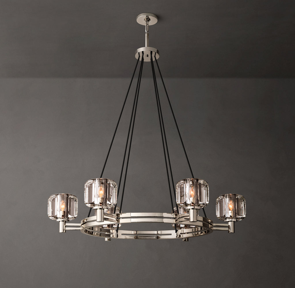 Sculptural Demaret Round Chandelier