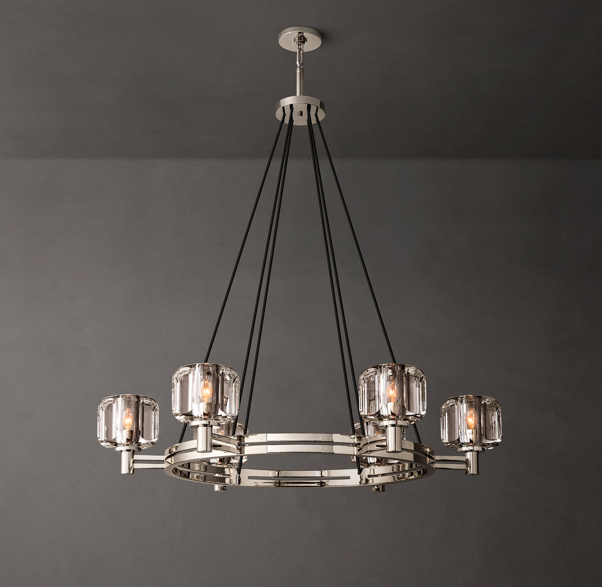 Sculptural Demaret Round Chandelier
