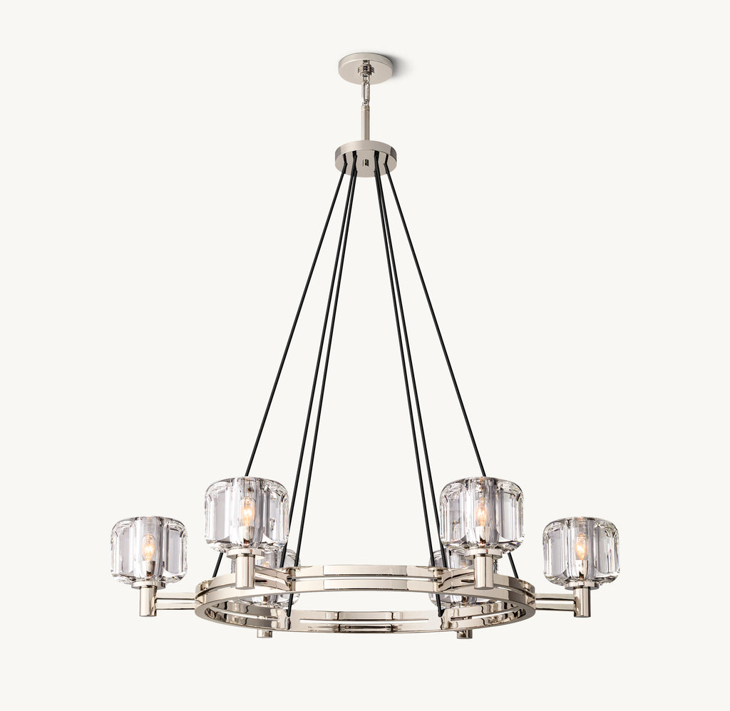 Sculptural Demaret Round Chandelier, alternate view