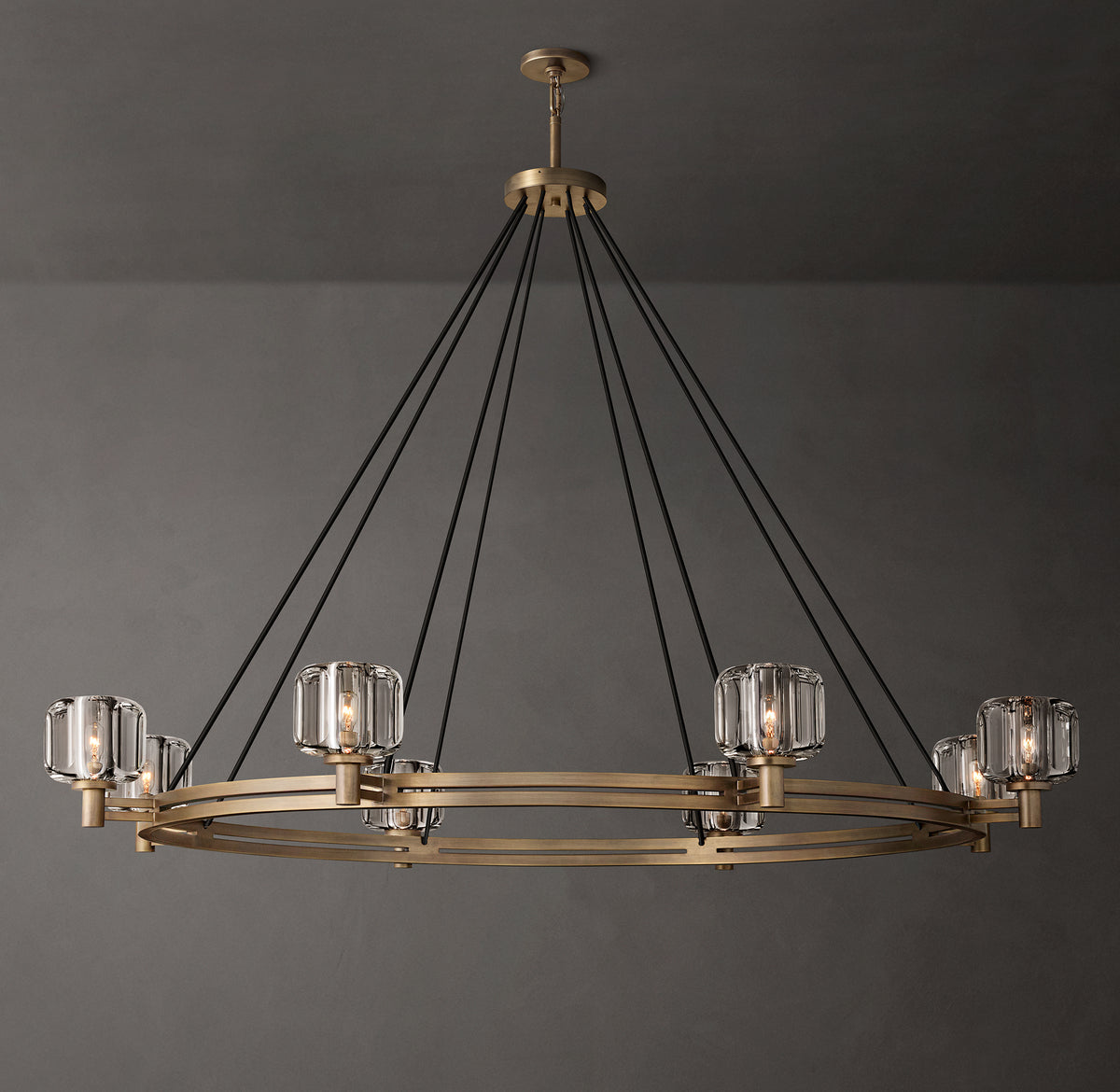Sculptural Demaret Round Chandelier