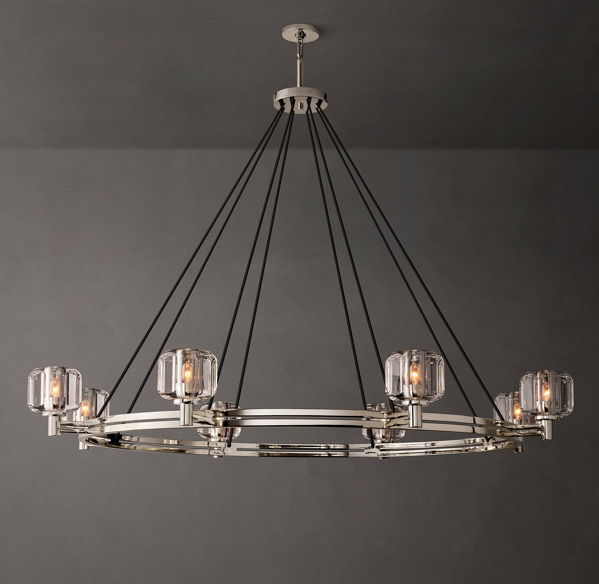 Sculptural Demaret Round Chandelier